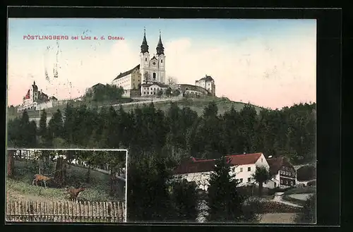 AK Linz /Donau, Barocke Wallfahrtskirche auf dem Pöstlingberg