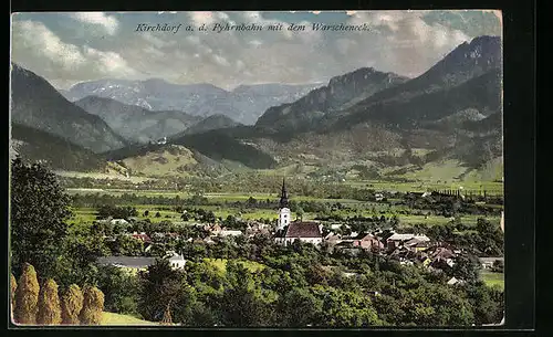 AK Kirchdorf a. d. Pyhrnbahn, Ortsansicht gegen Warscheneck