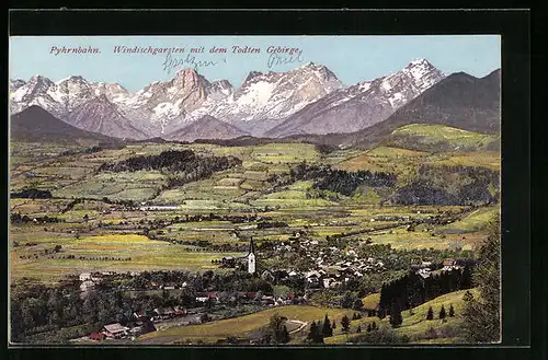 AK Windischgarsten /Pyhrnbahn, Ortsansicht mit Todten Gebirge