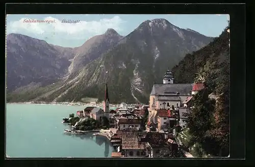 AK Hallstatt, Blick auf den Ort am Hallstätter See