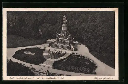 AK Nationaldenkmal auf dem Niederwald, Fliegeraufnahme