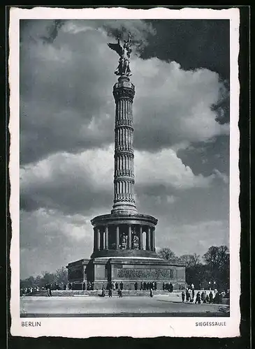 AK Berlin, Siegessäule mit Besuchern
