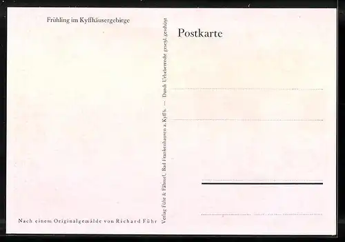 Künstler-AK Kyffhäusergebirge zur Frühlingszeit