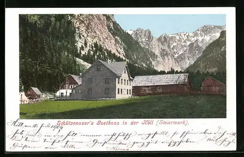 AK Weichselboden, Schützenauer`s Gasthaus in der Höll