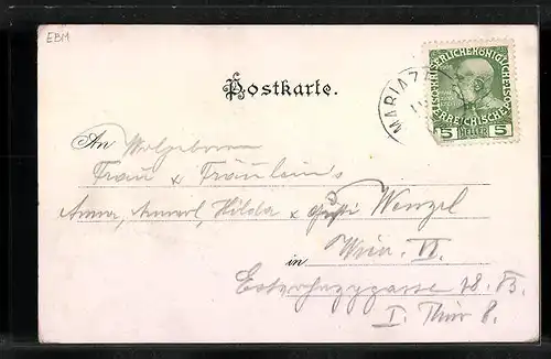 AK Maria-Zell, Teilansicht mit Kirche