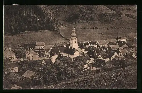 AK Oberzeiring, Blick ins Dorf aus der Vogelperspektive