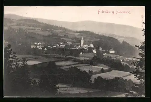 AK Friedberg, Stadtansicht aus der Ferne