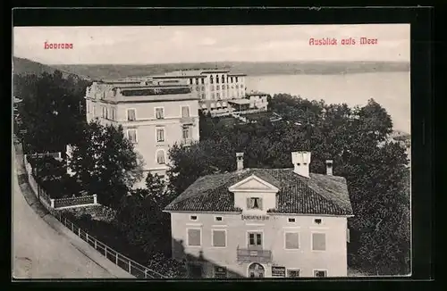 AK Lovrana, Baumgartner-Heim, Ausblick aufs Meer