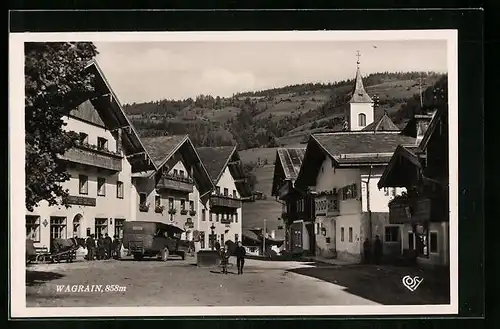 AK Wagrain, Blick durch eine Dorfstrasse