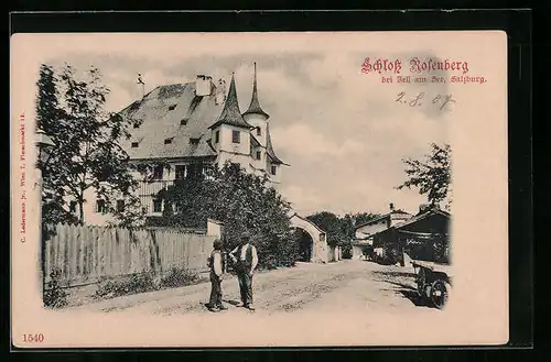 AK Zell /See, Blick zum Schloss Rosenberg