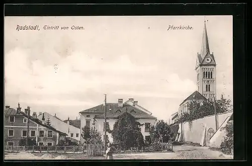 AK Radstadt, Blick zur Pfarrkirche