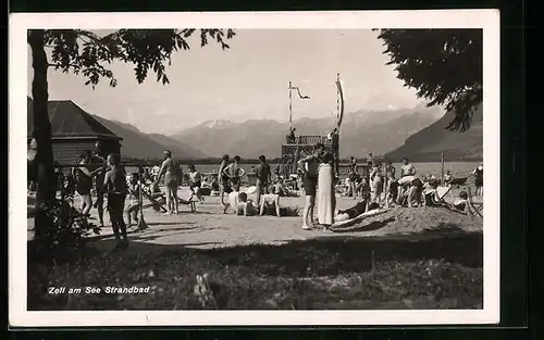 AK Zell am See, Strandleben im Strandbad