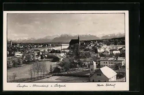 AK Oberndorf an der Salzach, Totalansicht mit Laufen