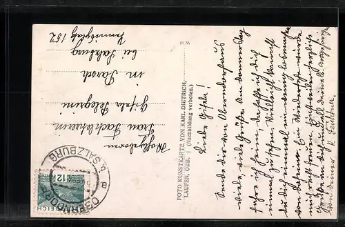 AK Oberndorf an der Salzach, Totalansicht mit Laufen