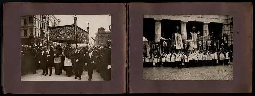 Fotoalbum mit 23 Fotografien, Ansicht Wien, Eucharistische Festwoche 1912, Kaiser Franz Joseph I., Josef Neumayer u.a. 2