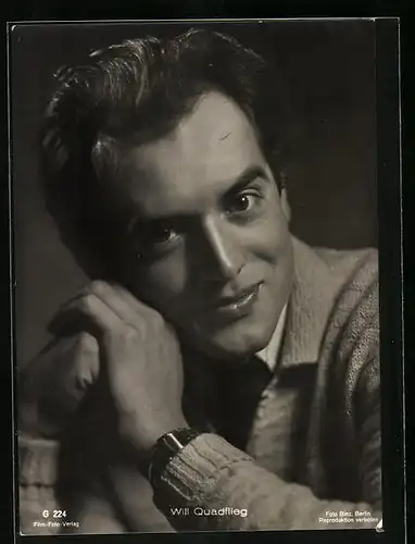 AK Schauspieler Will Quadflieg mit Armbanduhr