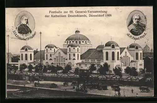 AK Düsseldorf, Festhalle zur 55. General-Versammlung der Katholiken Deutschlands, S. E. K. Erzbischof Dr. Fischer