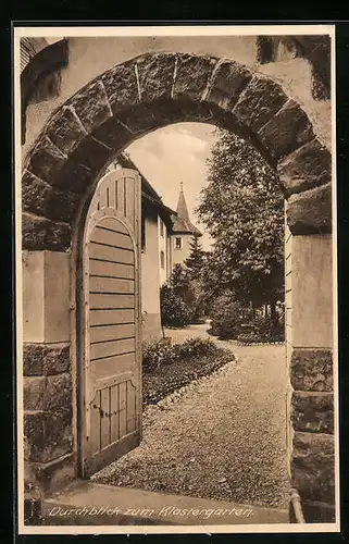 AK Villingen, Lehr- u. Erziehungs-Institut St. Ursula, Durchblick zum Klostergarten