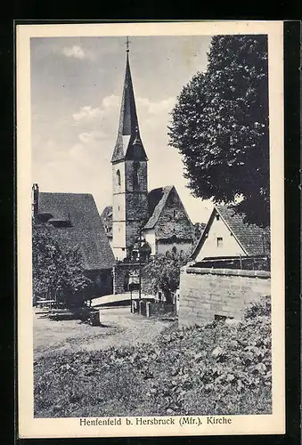 AK Henfenfeld b. Hersbruck, Ortspartie mit Kirche