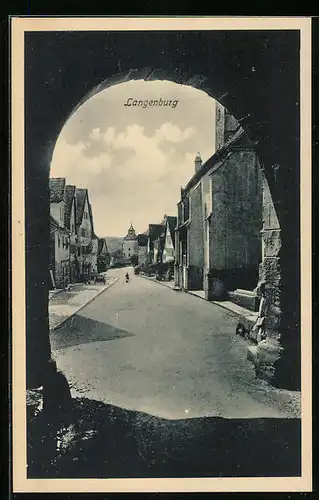 AK Langenburg, Strassenpartie von Tor aus