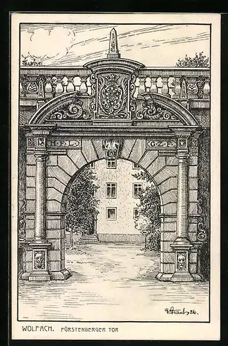 Künstler-AK Wolfach, Fürstenberger Tor