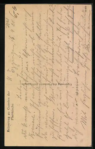 AK Obereggingen, Strassenpartie mit Pfarrkirche