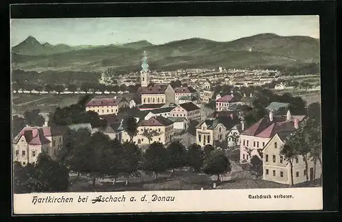 AK Hartkirchen b. Aschach, Panorama mit Kirche