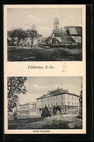 AK Feldkirchen, Schloss Bergheim, Strassenpartie im Ort