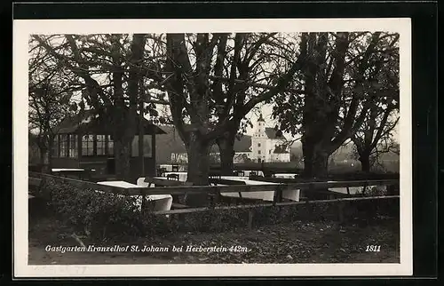 AK St. Johann bei Herberstein, Garten vom Gasthaus Kranzelhof
