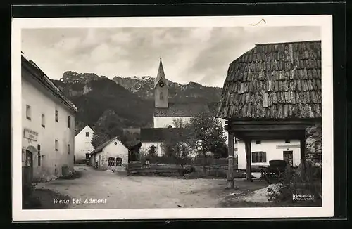 AK Weng bei Admont, Ortspartie mit Blick zur Kirche