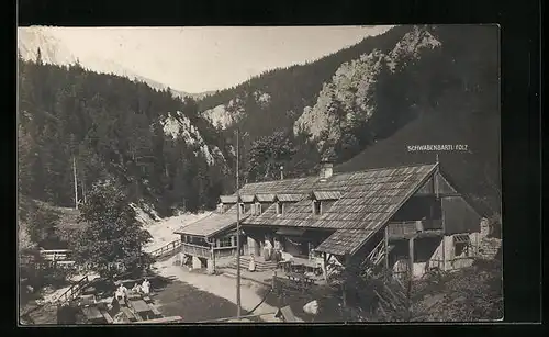 Foto-AK Thörl, Gasthaus Schwabenbartel /Fölz