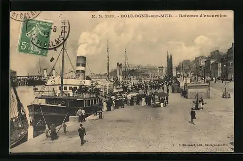 AK Boulogne-sur-Mer, Bateau d`excursions