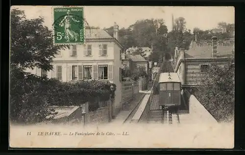 AK Le Havre, Le Funiculaire de la Cote, Bergbahn