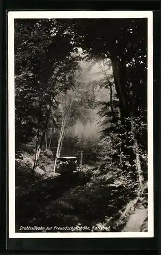 AK Karlsbad, Drahtseilbahn zur Freundschaftshöhe