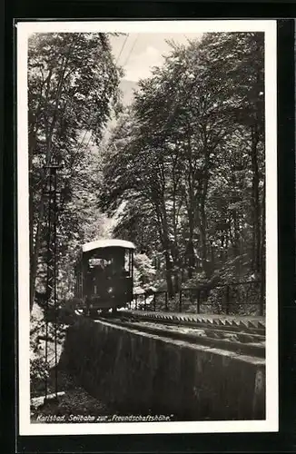 AK Karlsbad, Bergbahn zur Freundschaftshöhe