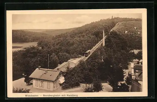 AK Wiesbaden, Nerobergbahn mit Neroberg