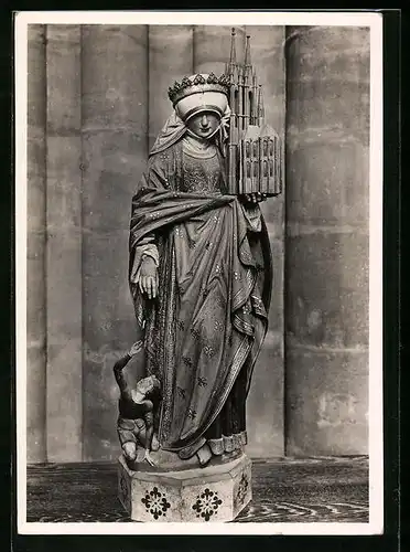 Foto-AK Deutscher Kunstverlag, Nr. 10: Marburg, Elisabethkirche, Die hl. Elisabeth