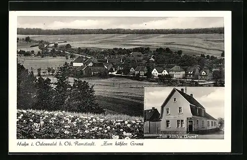 AK Hahn i. Odenwald, Gasthaus Zum kühlen Grund, Teilansicht