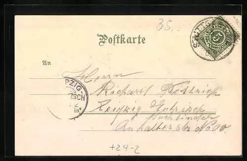 Künstler-AK Stuttgart, Brand des königlichen Hoftheaters 1902