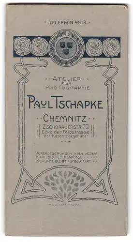 Fotografie Paul Tschapke, Chemnitz, Zschopauerstrasse 79, Lorbeerkranz mit Wildrosen