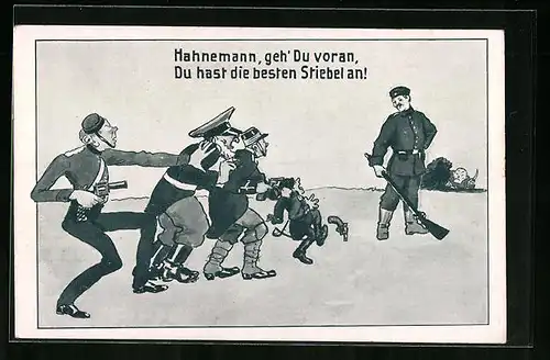 AK Hahnemann geh` Du voran..., Soldaten mit Pistolen, Propaganda 1. Weltkrieg