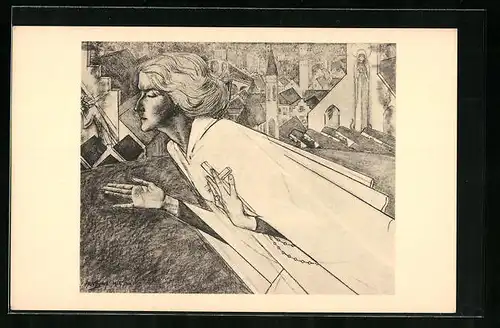 Künstler-AK Jan Toorop: Het heilige schreed