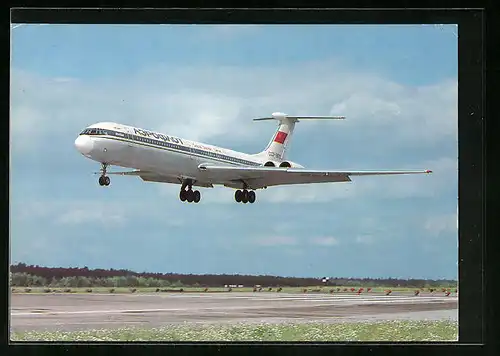 AK Flugzeug der Soviet airlines IL-62 in der Luft