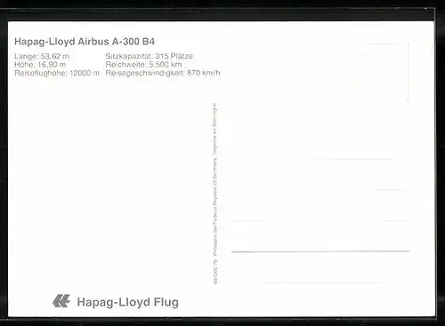 AK Flugzeug der Hapag-Lloyd Airbus A-300 B4 in der Luft