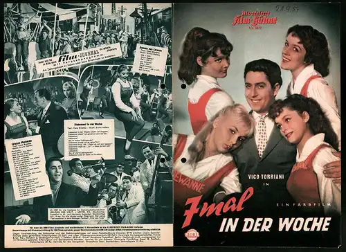 Filmprogramm IFB Nr. 3822, 7mal in der Woche, Vico Torriani, Germaine Damar, Josef Egger, Regie: Harald Philipp