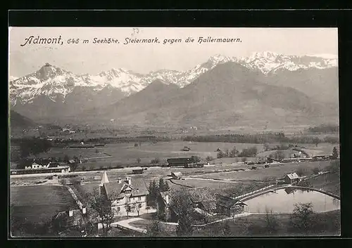 AK Admont, Dorfansicht mit Blick gegen Hallermauern