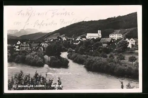 AK St. Michael /Loeben, Wasserpartie beim Ort