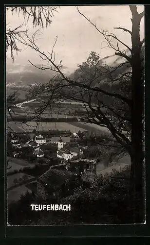 AK Teufenbach, Dorfansicht von Erhebug aus