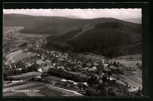 AK Wilhelmsfeld i. Odw., Ort und Landschaft aus der Vogelschau