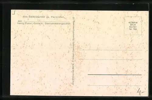 AK Oberegglham, Strassenpartie, Kriegerdenkmal, Ortsansicht